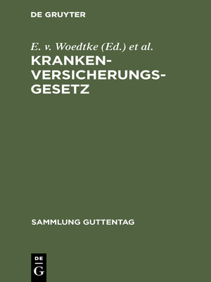 cover image of Krankenversicherungsgesetz